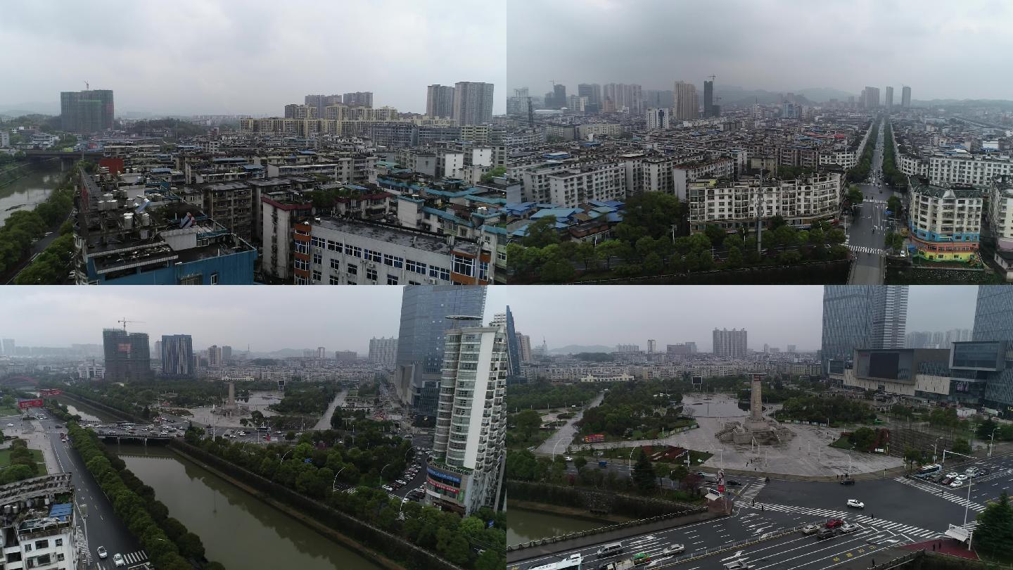 萍乡城市河流低空飞行航拍