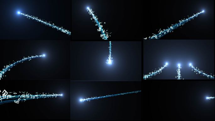 9款大气科技数字粒子光线含通道视频素材
