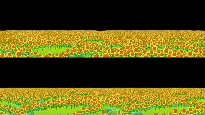 向日葵花海卡通通道素材