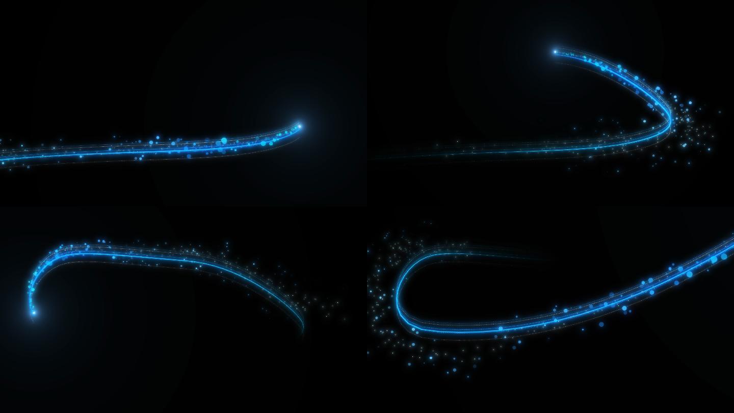 4K蓝光粒子光线扫光拖尾（带透明通道）