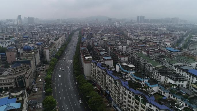 萍乡城市大全景推进航拍