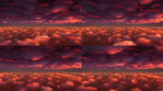 黎明晚霞流动的火烧云—透明背景
