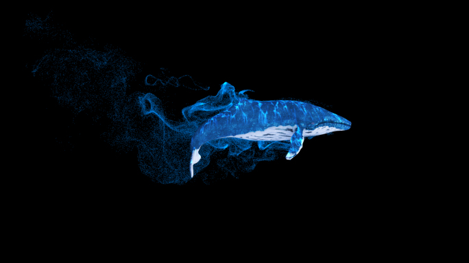 4K鲸鱼水墨流体粒子-带通道