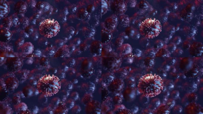 镜头中的冠状病毒3D新型冠状病毒微观特写