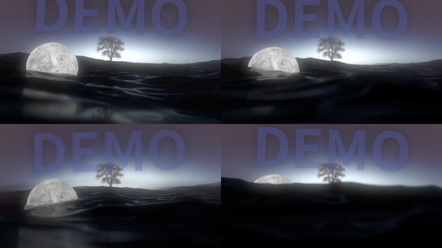 黑夜月亮海洋循环