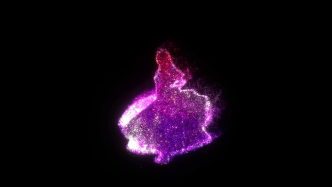 紫红色粒子美女跳舞（透明通道）