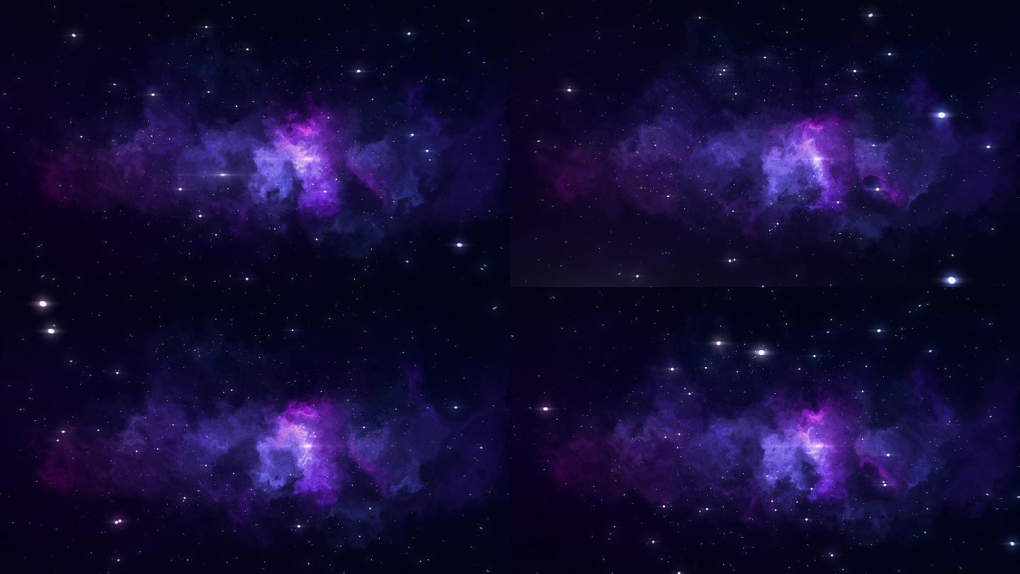 紫色浩瀚宇宙星云星系循环视频