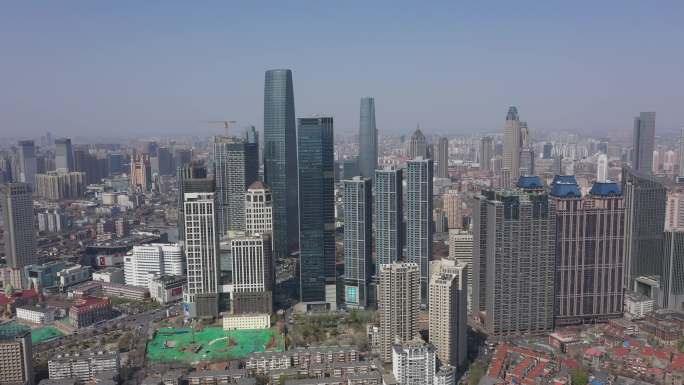 4K-原素材-天津高楼大厦空境