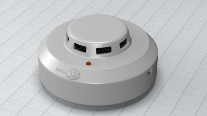 燃气报警器3D模型，灯光贴图齐全