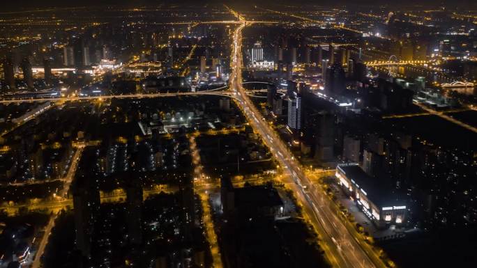 南通城市风光夜景航拍延时空镜合集