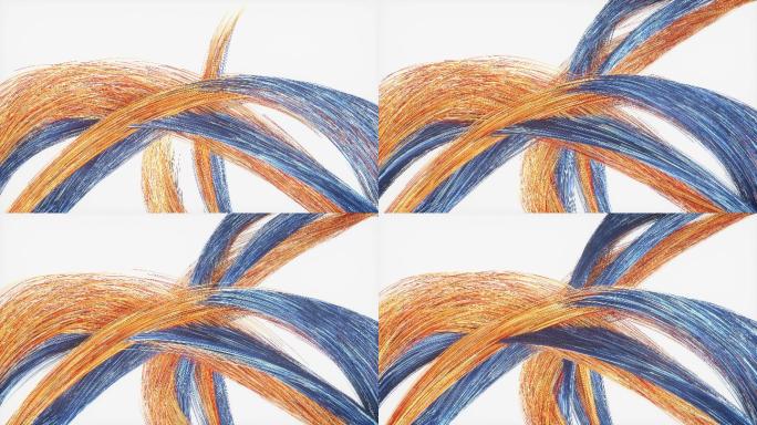 蓝色与橙色交错的流动感线条