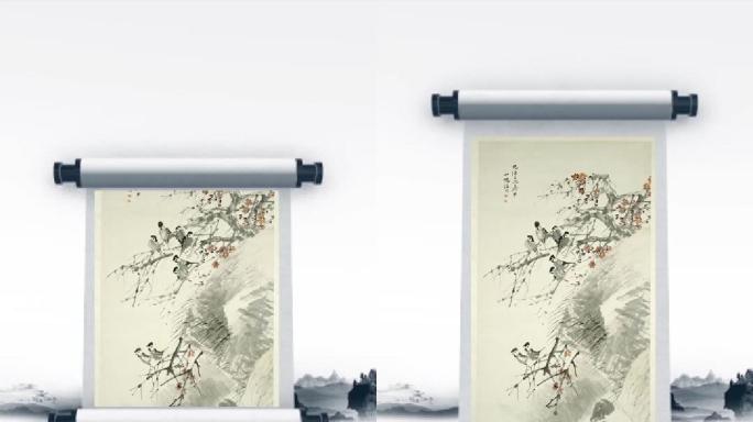 水墨卷轴中国风抖音朋友圈作品展示竖版