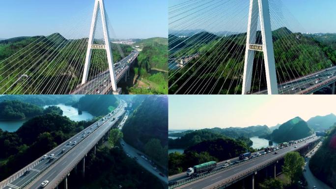 贵阳清镇市红枫湖大桥高速公路航拍