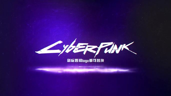 三款赛博朋克logo标题