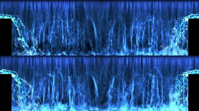 4K全息水幕瀑布墙+门洞合成无限循环