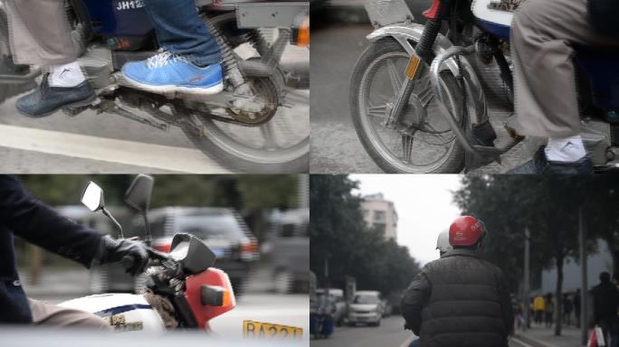 摩托车骑行在路上实拍视频