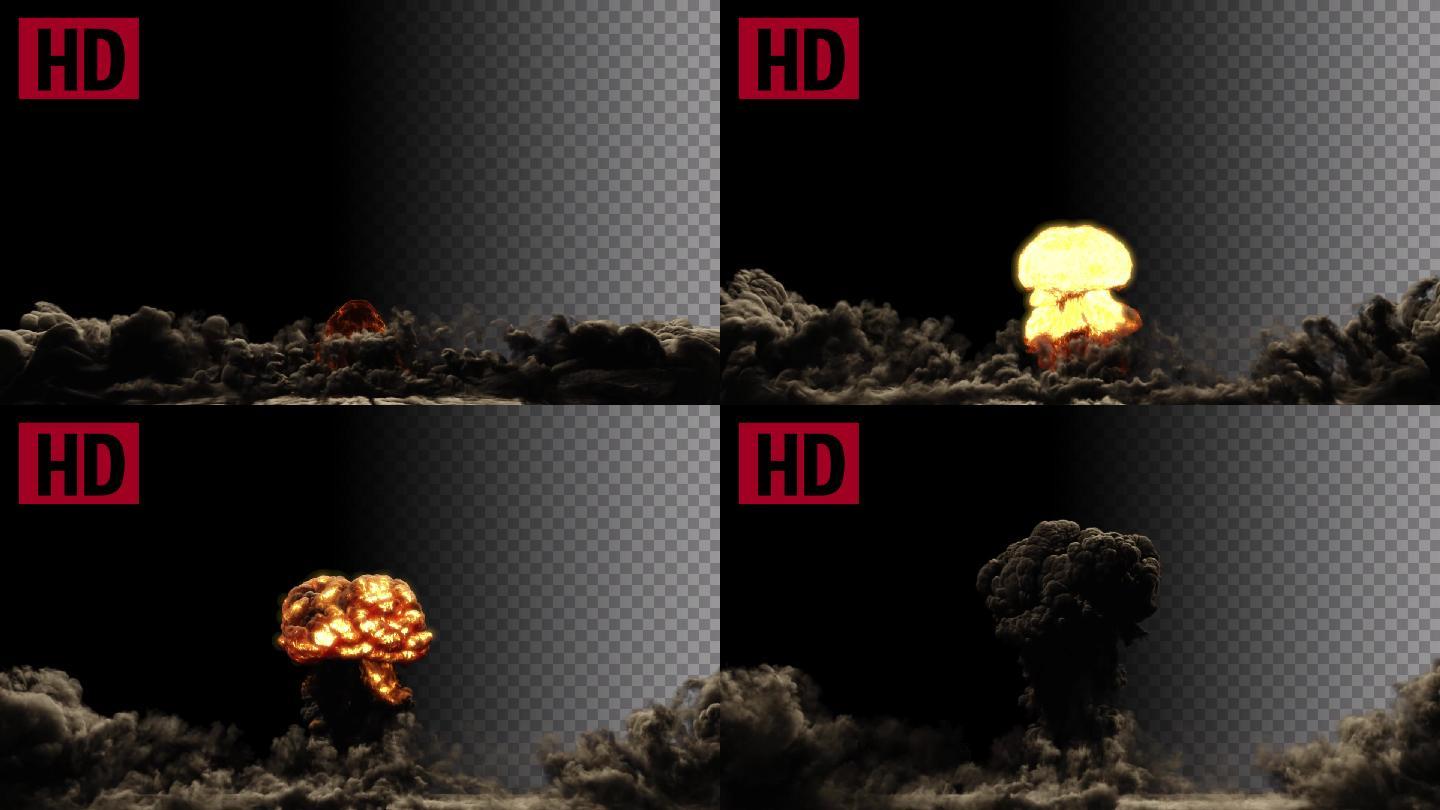 爆炸核弹原子弹蘑菇云-带通道