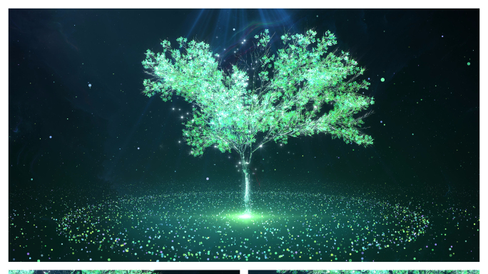 4K绿色水晶树旋转视频素材