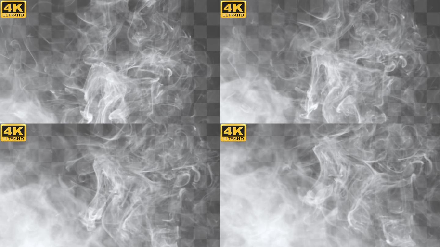 4K-白色烟雾缭绕080-透明通道