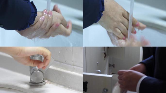 素材：洗手消毒戴手套清洁防疫