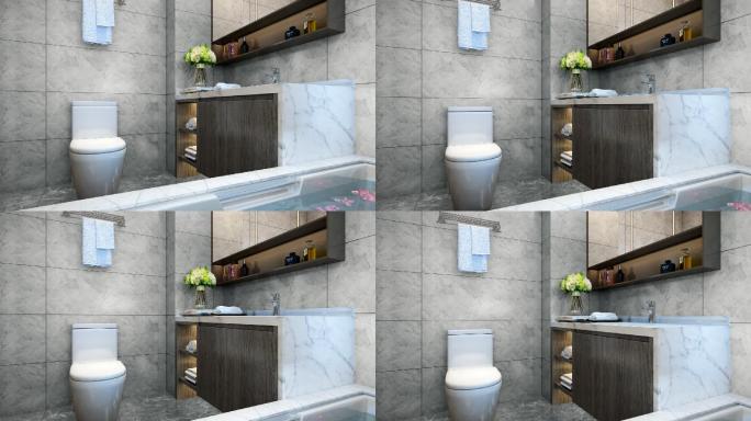 三维室内卫生间厕所卫浴卫生间浴室动画设计