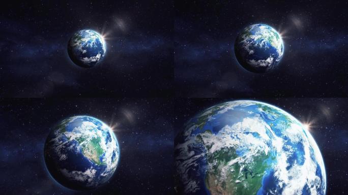 俯冲地球穿梭云层（带透明通道）