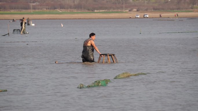 湖中捕鱼