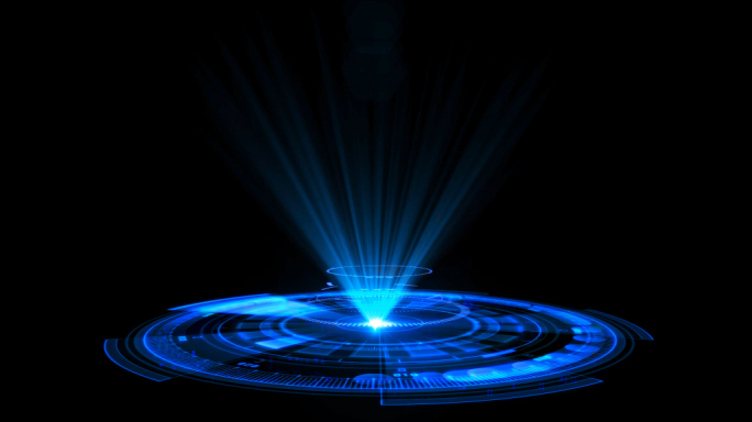 蓝色科技全息触屏光束投影带透明通道