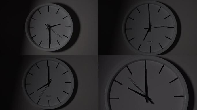 时钟秒针走动24小时各个时辰实拍
