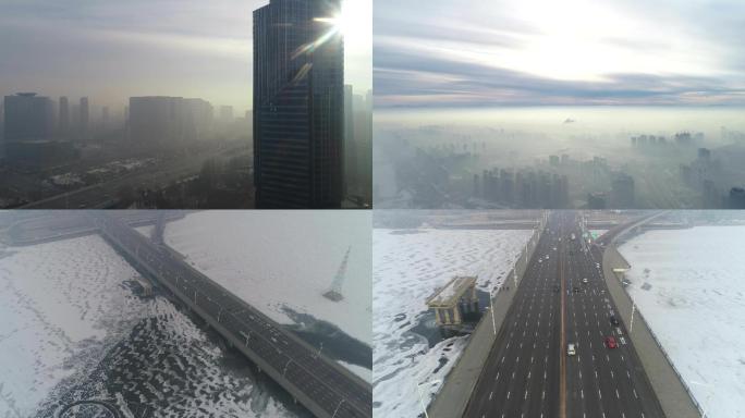 空气质量、雾霾、空气污染、清晨、太阳