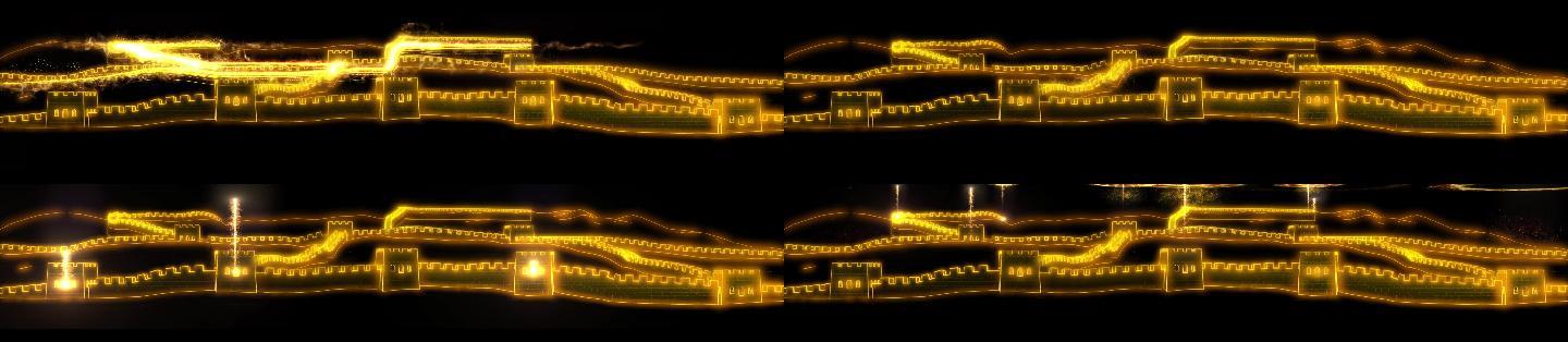 震撼的长城出现全息效果