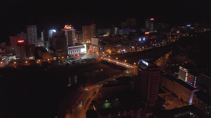 【4K】延安市夜景航拍