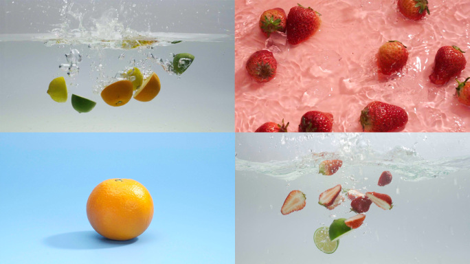 水果果汁落水展示升格慢动作