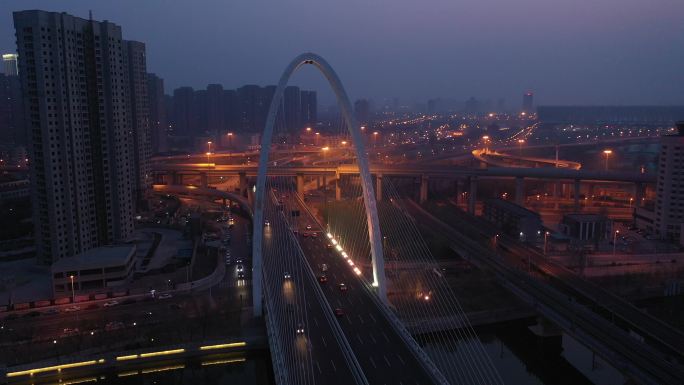 4K-原素材-天津北营门桥航拍
