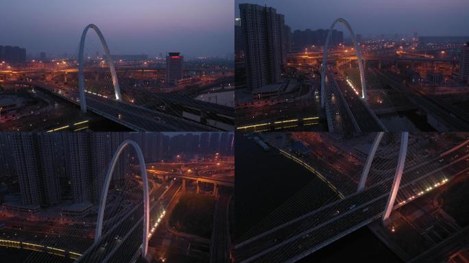 4K-原素材-天津北营门桥航拍