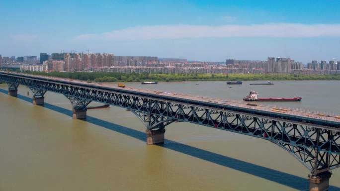 【4k】南京长江大桥航拍南京长江大桥维修