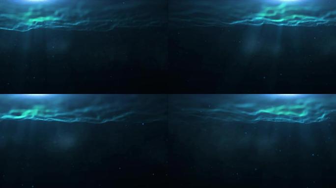 蓝色海底光影4K