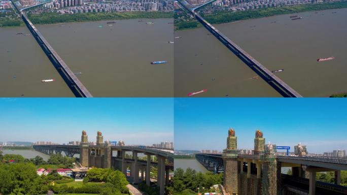 【4k】南京长江大桥航拍长江大桥维修