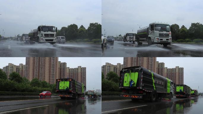 环卫清洁车、洒水车实拍