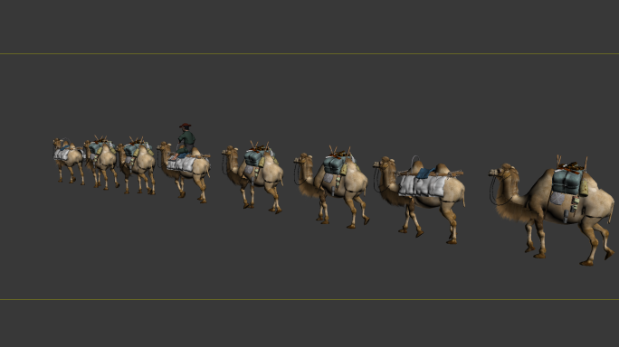 骆驼运输队古代商旅商队沙漠骆驼