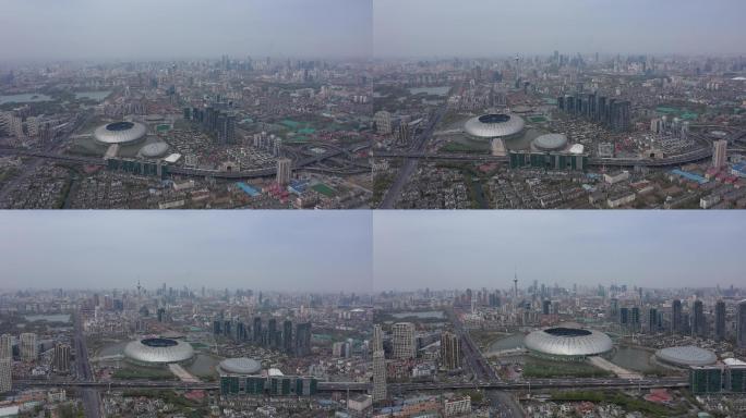 4K-原素材-天津城市风光奥体周边