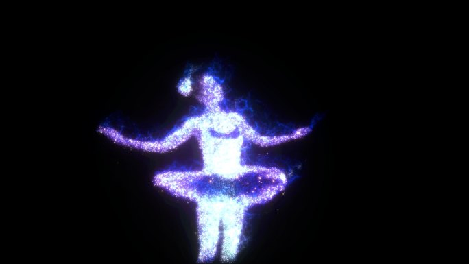 蓝色粒子芭蕾舞素材（透明背景）