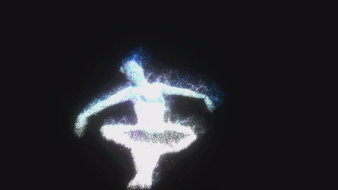白色发光粒子芭蕾舞素材（透明背景）
