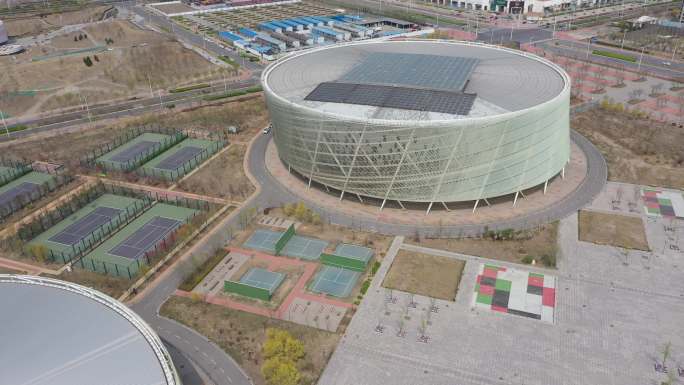 4K-原素材-天津国际网球中心航拍