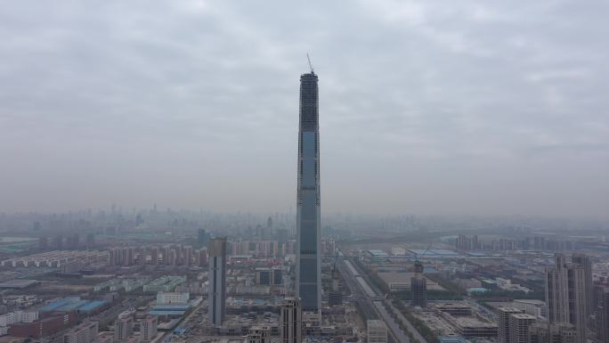 4K-原素材-天津117金融大厦航拍
