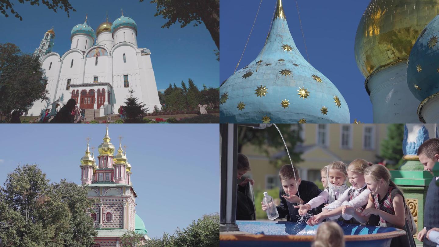 俄罗斯小镇外国人在教堂做礼拜