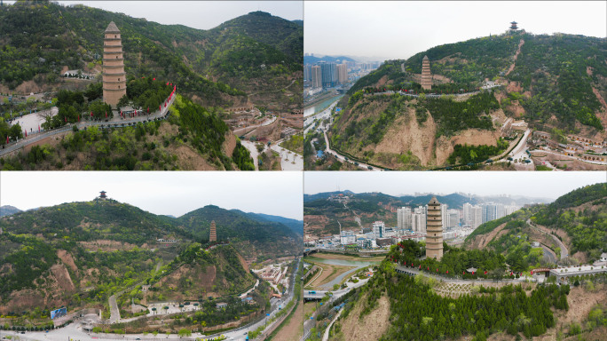 【4K】延安宝塔山景区航拍