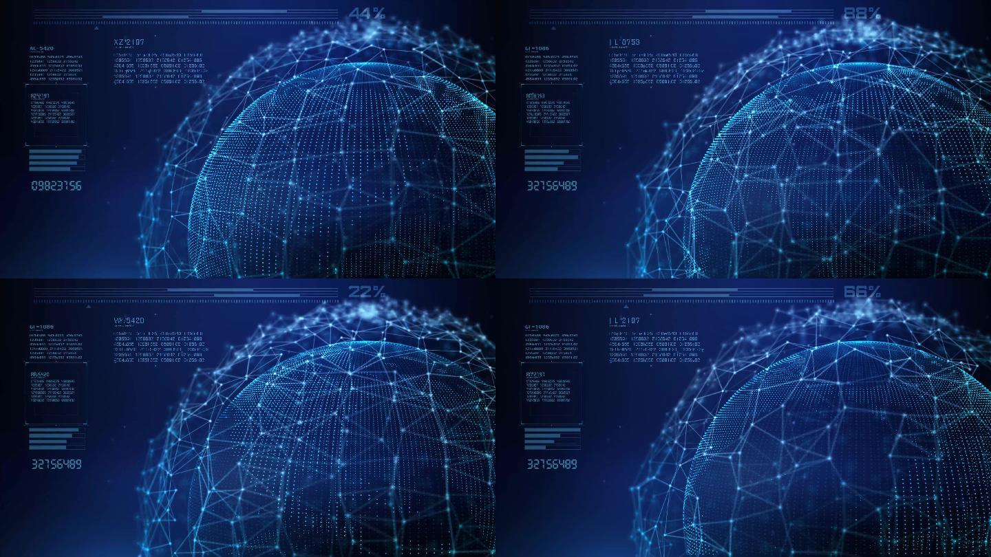 4K科技地球网络背景循环