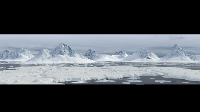 写实南极北极雪山冰山岩石冰面