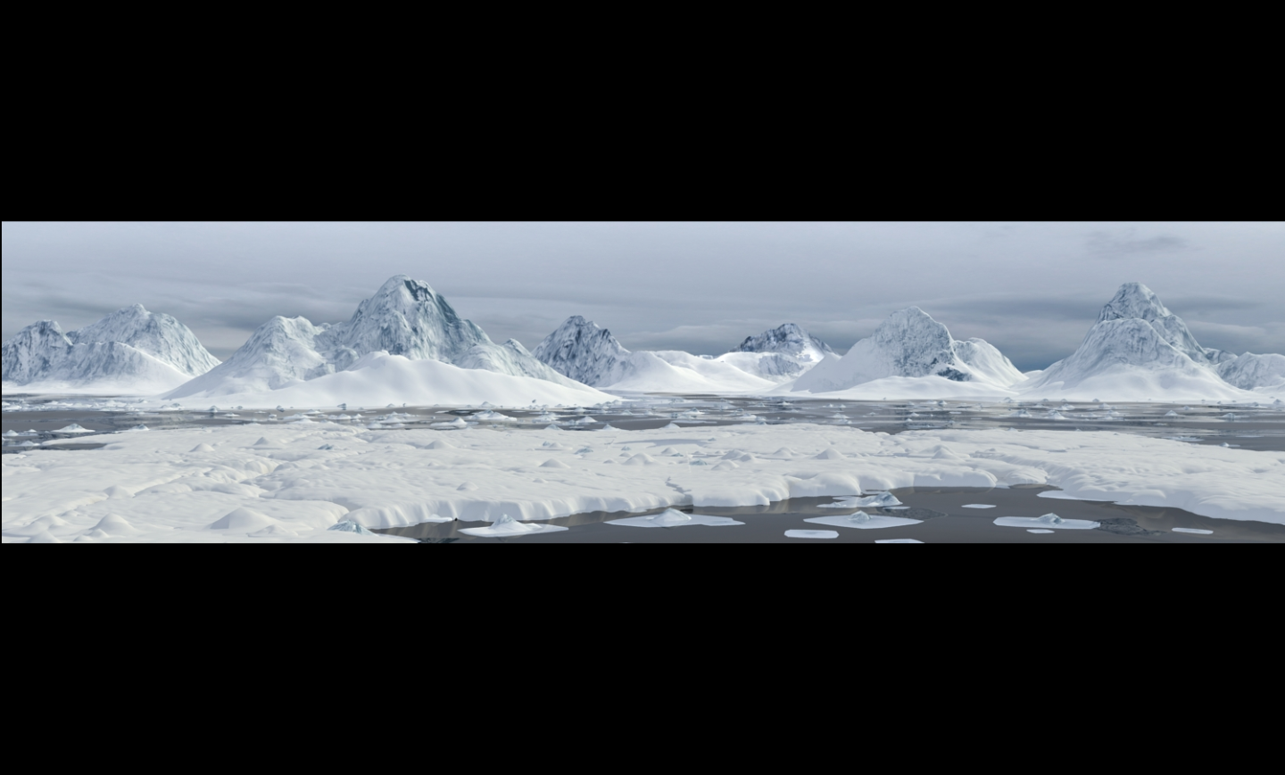 写实南极北极雪山冰山岩石冰面